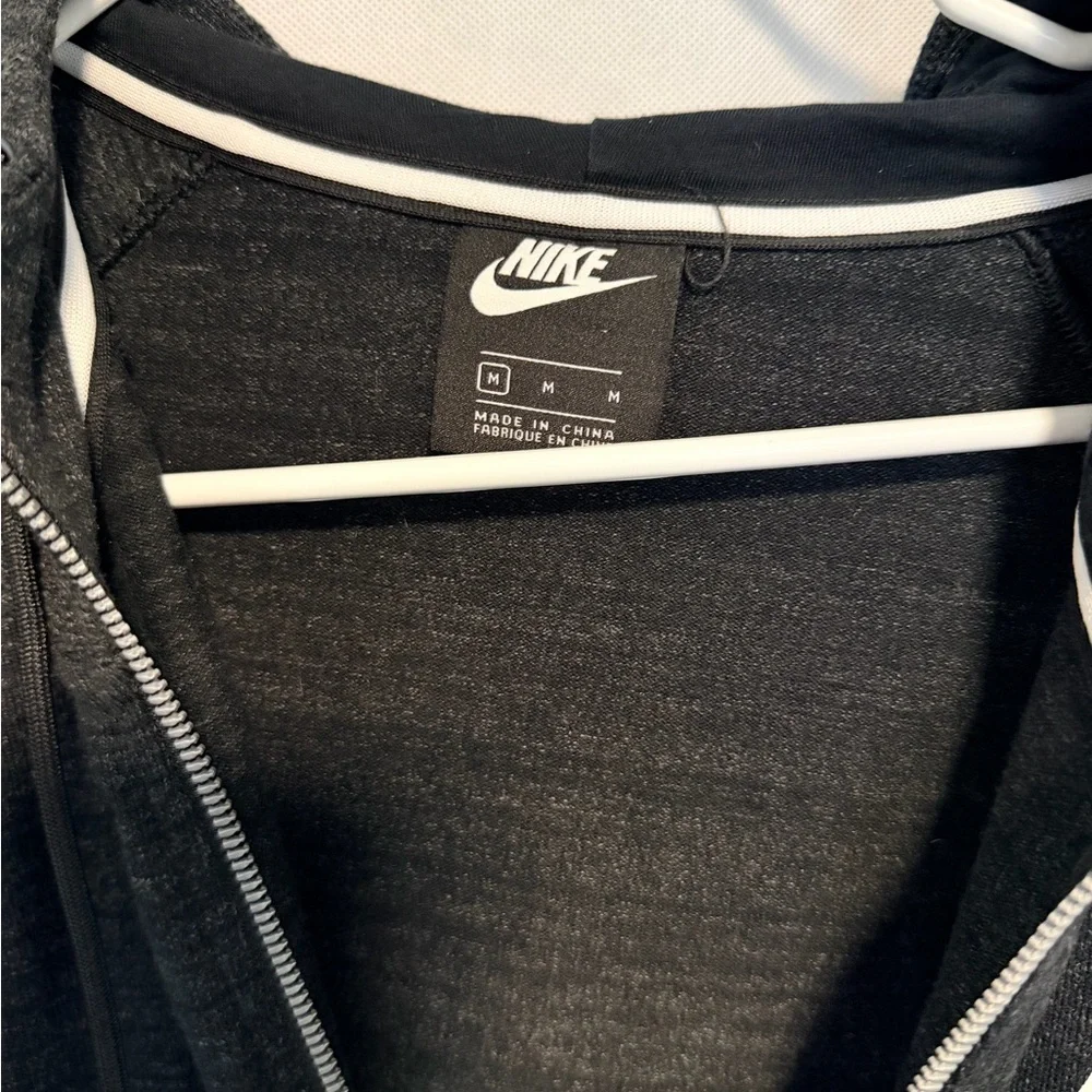 Nike Men's Charcoal Zip-Up Sweater - Picture 3 of 3
